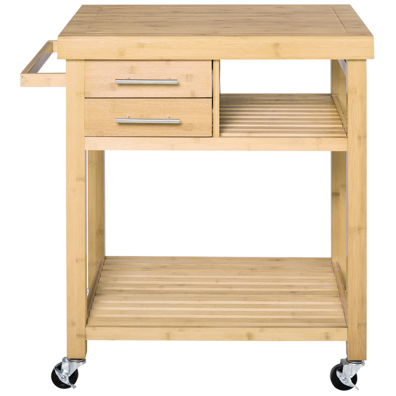 Utility Trolley With Locking - Stable And Movable Suitable For Various Home Spaces Kitchen Island 2 Drawers Ideal Storing Essentials