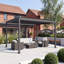 GRDN living 4m x 3m Aluminium Louvred Pergola with Adjustable Wide Blade Roof in Anthracite Grey-138398274