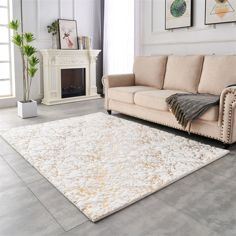 Tapis en fausse fourrure Chinchilla, Rectangle 5 pi x 7 pi