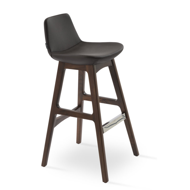 Tabouret de bar et de comptoir Pera, Noyer américain, PPM - Brun, Tabouret de bar (siège d'une hauteur de 29 po)