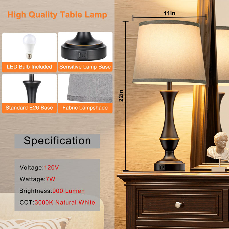 Lampe de table USB Charmica, Entière