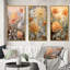 «Blooming White Orange Orange», art mural 3 pièces Wildflowers-770136927-770136923