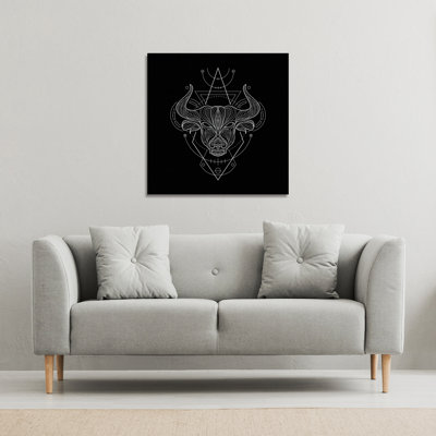 Zodiac Taurus Geometric - Wrapped Canvas Print