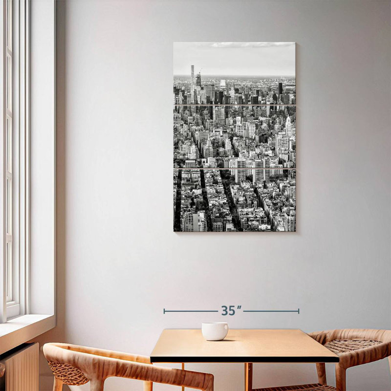 Sireci Manhattan Cityscape BW, 57" H x 36" W