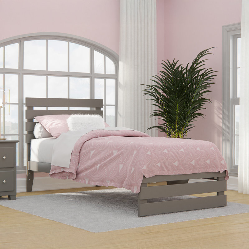 Jaqson Slat Bed, Gray, Extra-long Twin