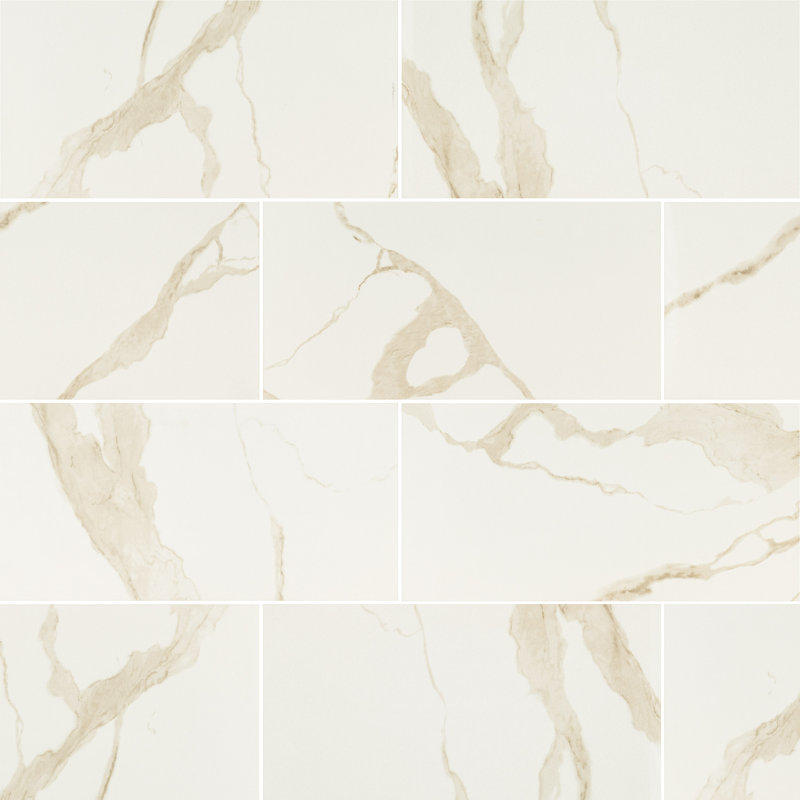 Ardena 12 in. x 24 in. Polished Porcelain Stone Look Floor and Wall Tile, Vena