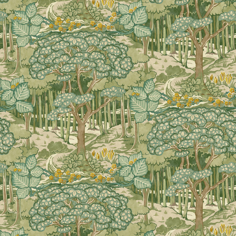 32.82' L x 27.58" W Wallpaper Roll, Green