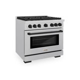 ZLINE Autograph 36 in. Paramount Satin Steel Gas Range w/ 6 Burners & Accents