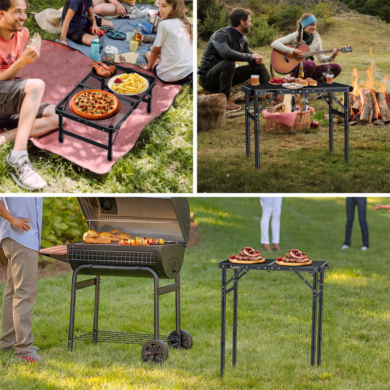 Rectangular Outdoor Picnic Table, Black
