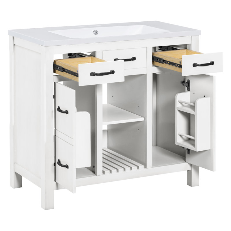 Meuble-lavabo de salle de bain avec lavabo encastré, armoire de rangement moderne