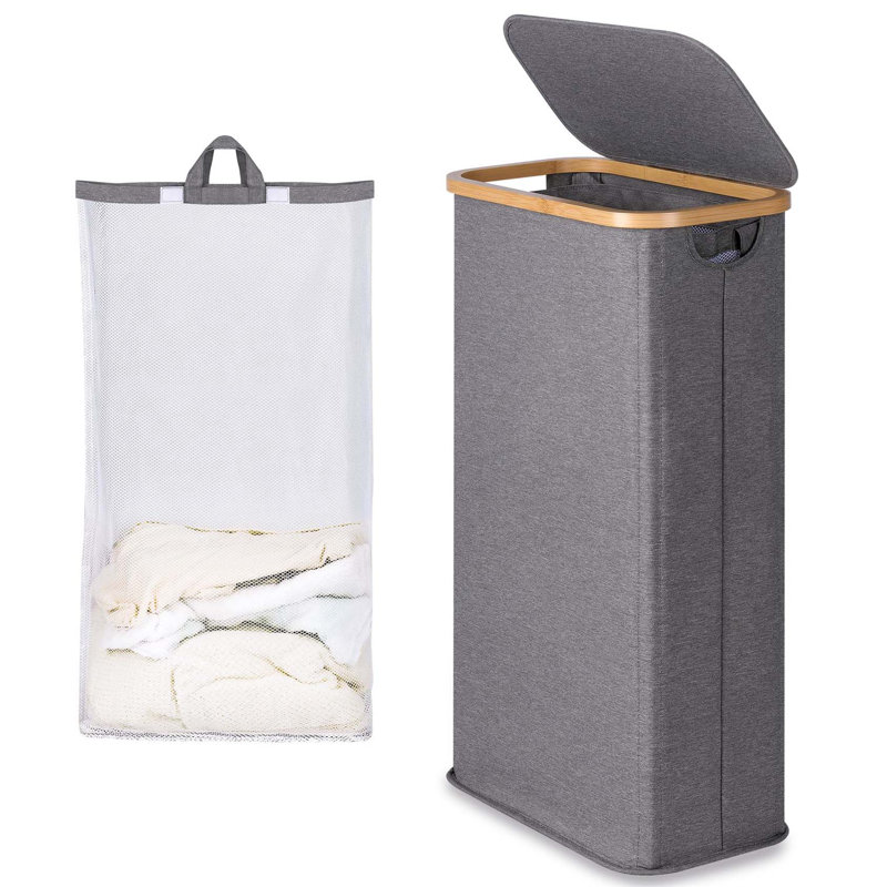 Bhargava Laundry Hamper with Handles, Grey, 70 x 41 x 22