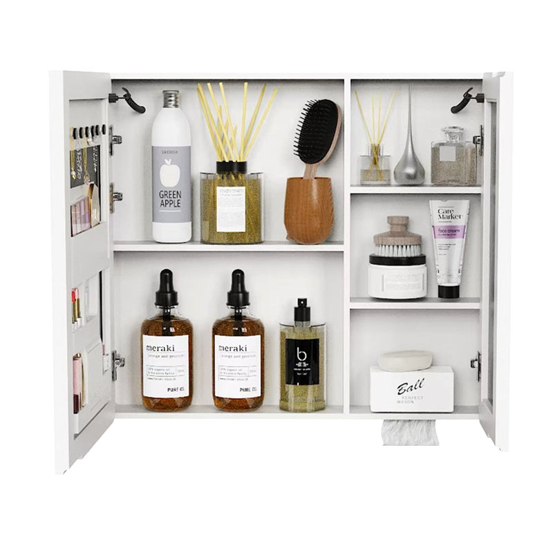Led Bathroom Medicine Cabinet With Single-Color White Light ,Anti-Fogging ,Easy To Install Aluminum-Plastic Cabinet.(31.50*27.56 Two Door)