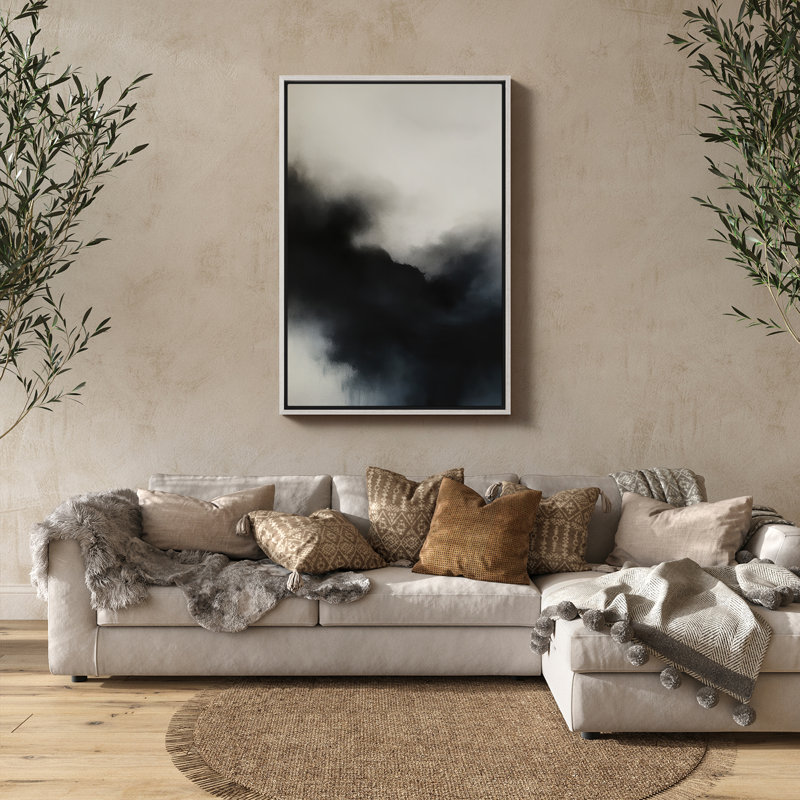 Art mural encadré abstrait rétro antique classique pour chambre à coucher, H 24 po x l 16 po, Blanc