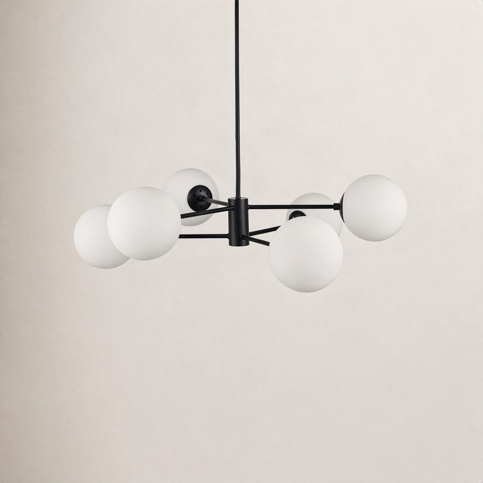 Glint 6 - Light Dimmable Sphere Chandelier, Black
