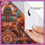 Rideaux de douche orange à motif floral extra longs-1317587034