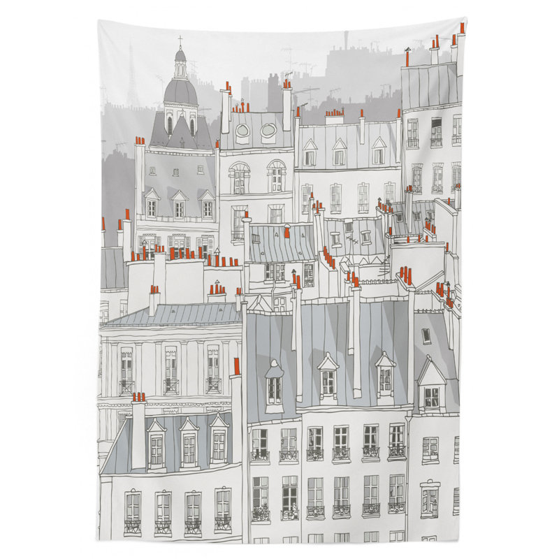 Aerial View Illustration Tablecloth, 90" L x 60" W