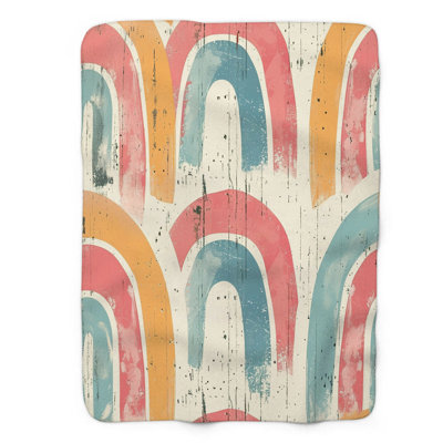 Vintage Spectrum Stripes - couverture Sherpa de qualité supérieure 1 pièce