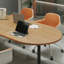 Table de conférence demi-cercle simple et créative en bois massif de 86,61 pouces-1280975740