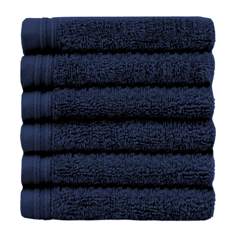 Alexandra 100% Cotton Washcloth Towel, Navy Blue
