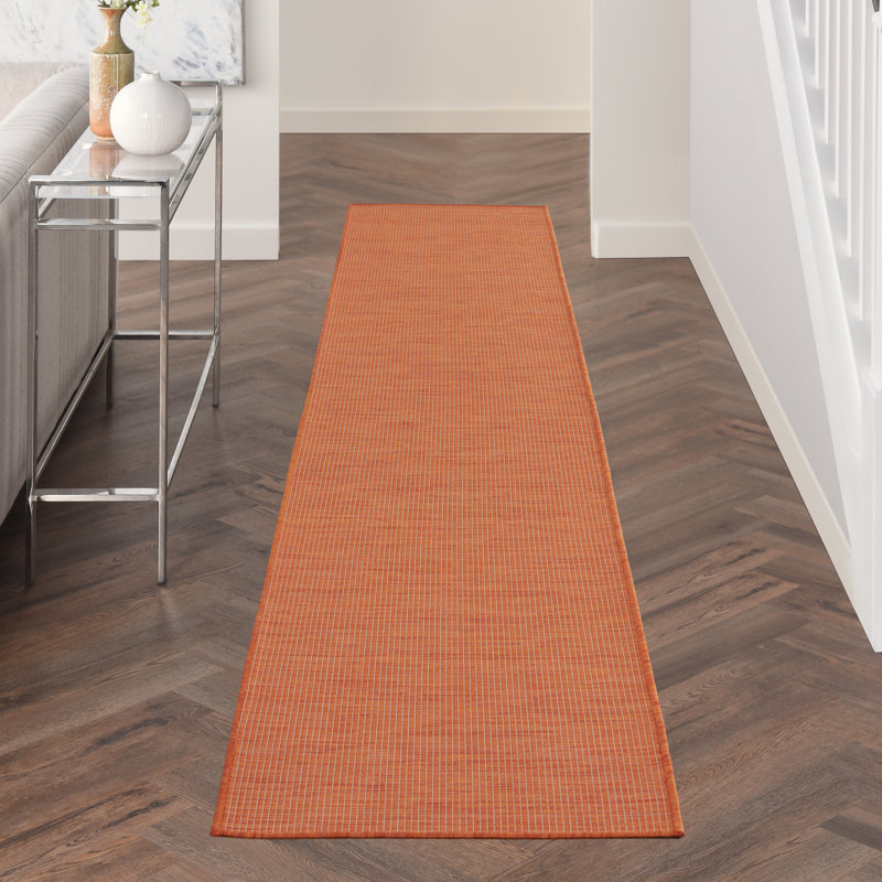 Tapis terre cuite intérieur / extérieur Lillehammer, Tapis de couloir 2 pi 2 po x 10 pi, Terre cuite