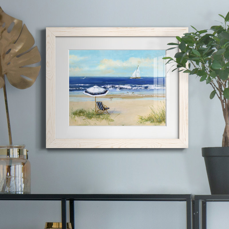 «Beach Life I» par J Paul - reproduction d'art sur papier encadrée, H 24 po x l 18 po x P 1,5 po, Blanc