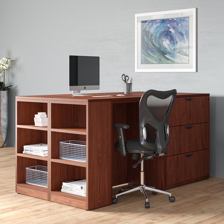 Nebih Stand Up 2 Lateral File 2 Quad Standing Desk
