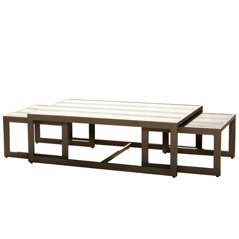 Anaiis Rectangular Metal Outdoor Coffee Table , 50'' in. W 28'' in. D