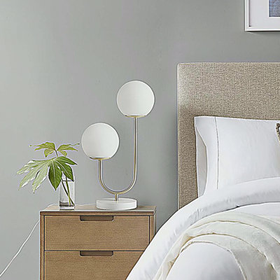 Metal 2-Light Globe Table Lamp