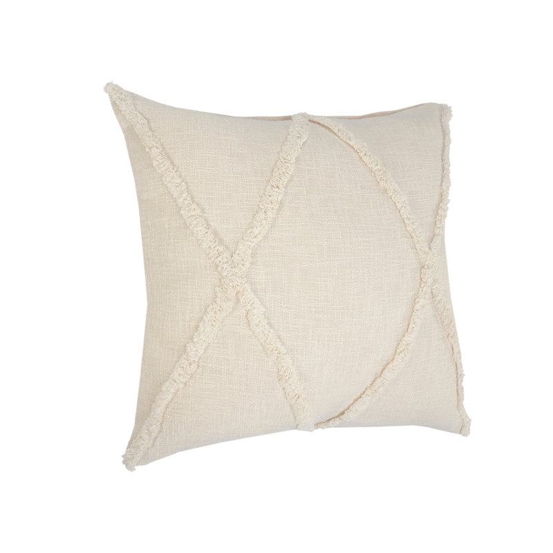 Housse et insert de coussin carré Bengal 100% coton, H 20 po x l 20 po, Ivory
