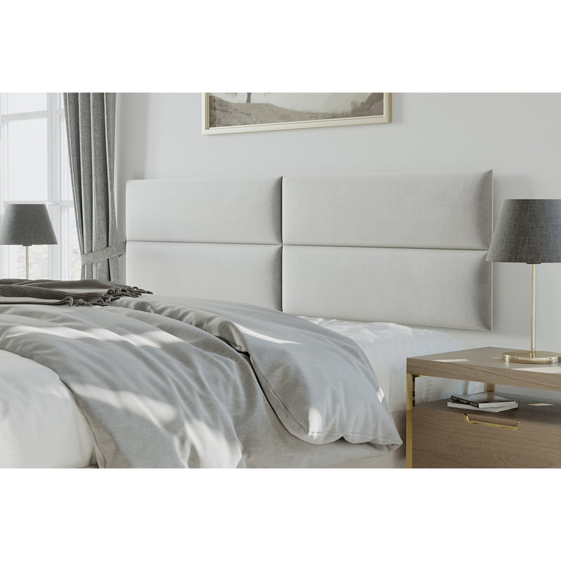 Ryshon Upholstered Bed, Velvet Platinum Grey