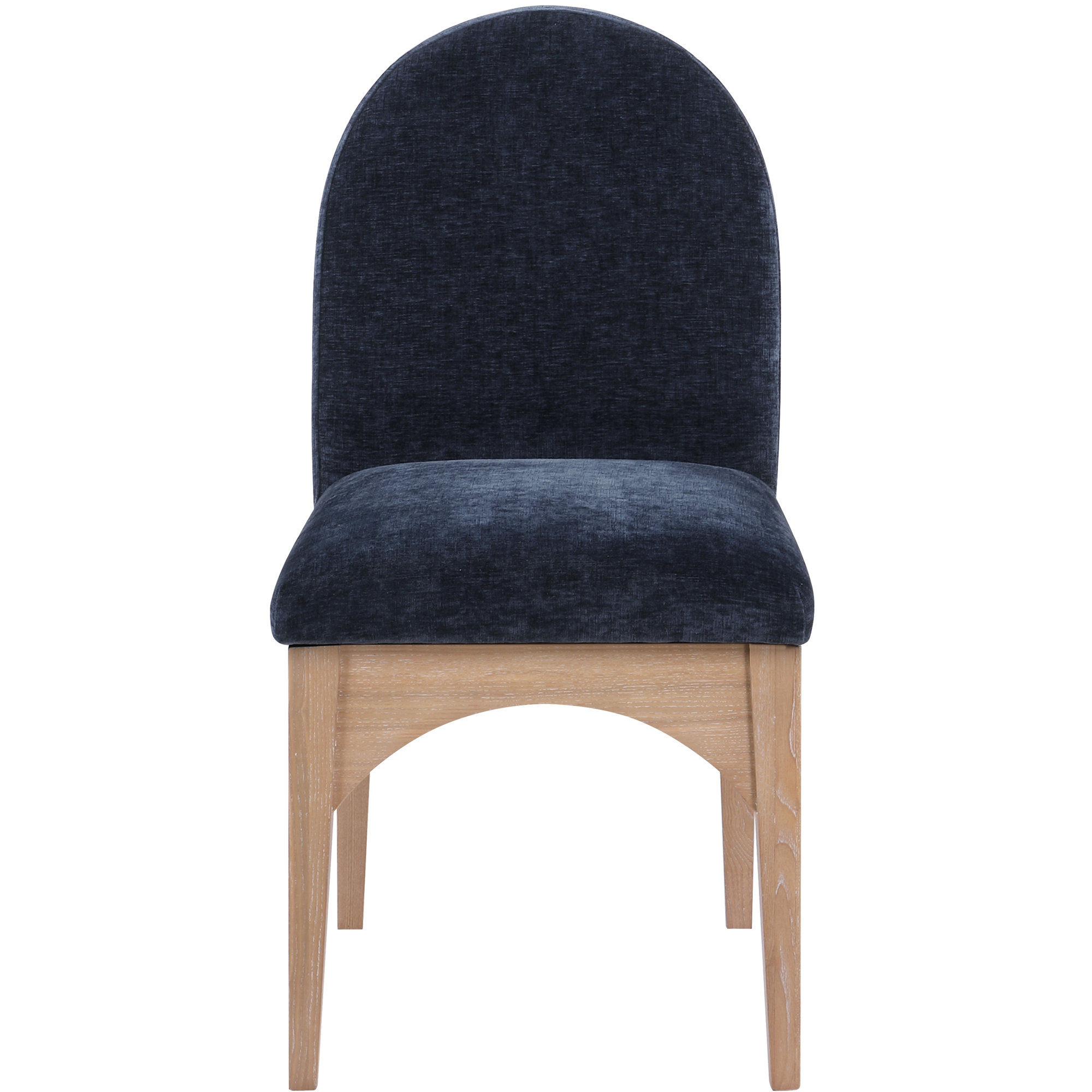 Charith Dining Chair, Navy Chenille, Natural