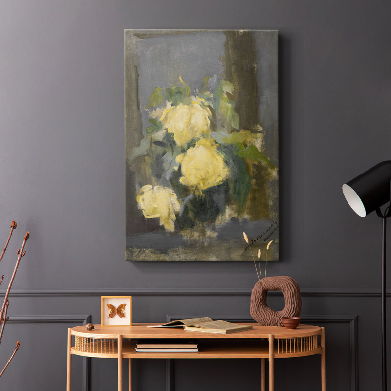 Motif floral rétro CCXLV - galerie Cavas, H 12 po x l 8 po