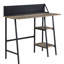 Bureau rectangulaire en chêne rustique et noir avec tablettes fonctionnelles Durabilité et travail spacieux