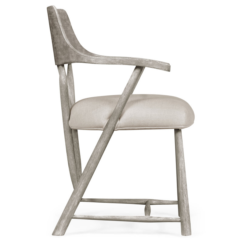 Casually Country Arm Chair, Gray Oak, Tan