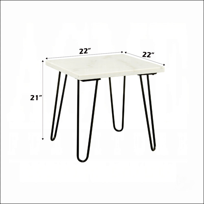 Table de bout Modern Elegance, Blanc, Noir