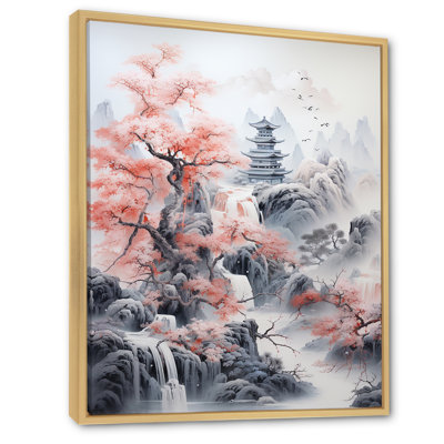 Minimalisme, paysage rose asiatique - Impression sur toile asiatique_106450
