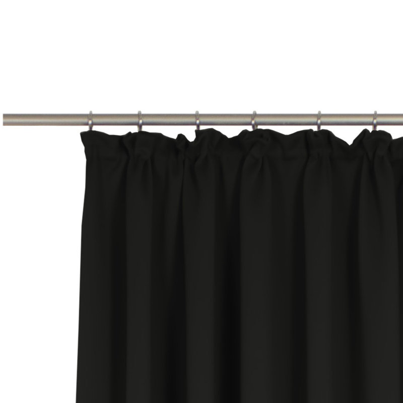 Marybel Room Darkening Single Curtain Panel, 132W x 225D cm, Black