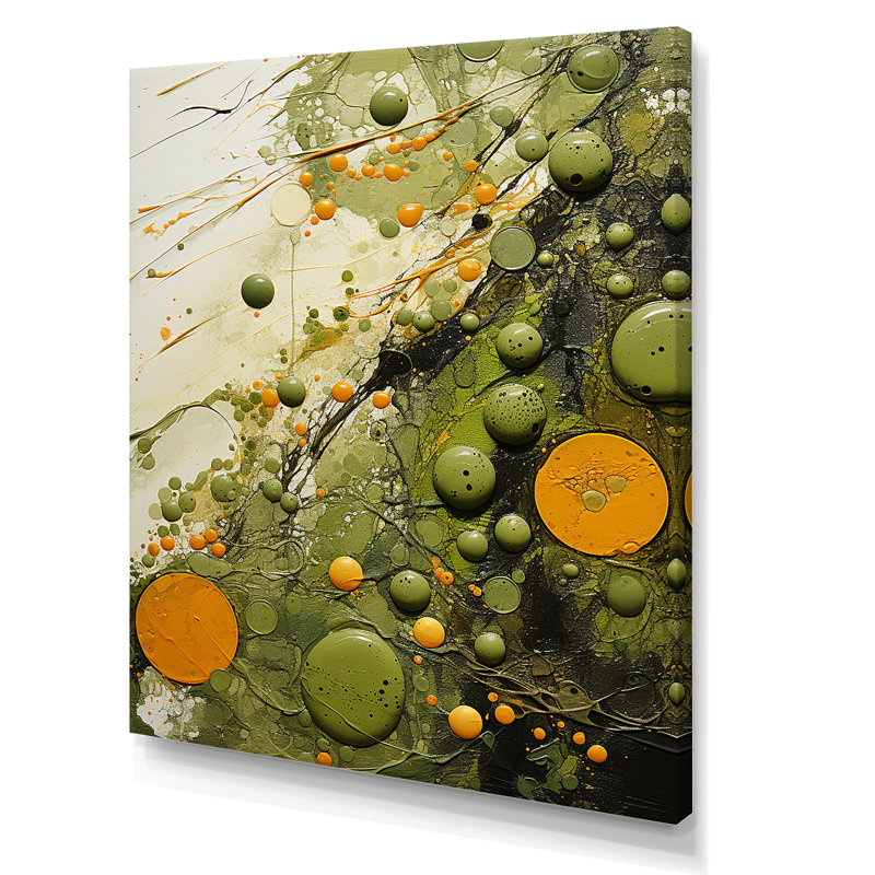 Vert et jaune abstrait avocat II - fruits, art mural, H 20 po x l 12 po x P 1 po