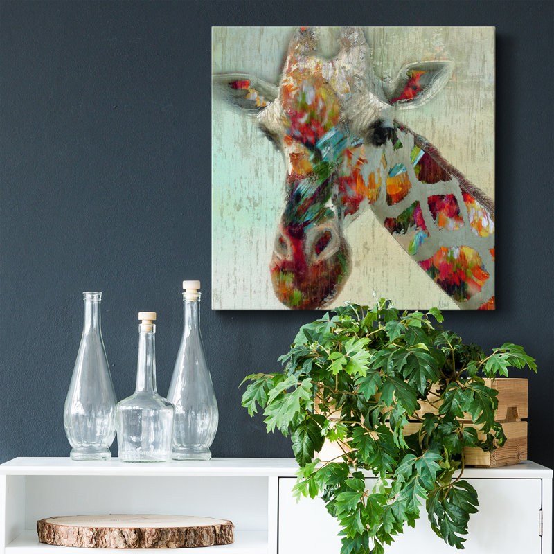 «Paint Splash Giraffe», reproduction sur toile tendue, H 10 po x l 10 po x P 1 po