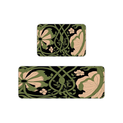 Ensemble de 2 tapis de cuisine Art Nouveau