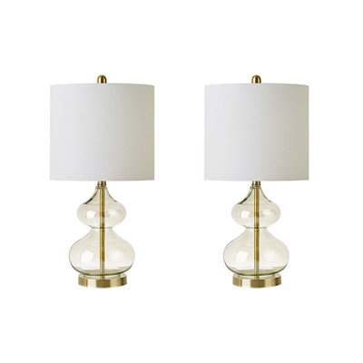 Ellipse Curved Glass Table Lamp, Set of 2