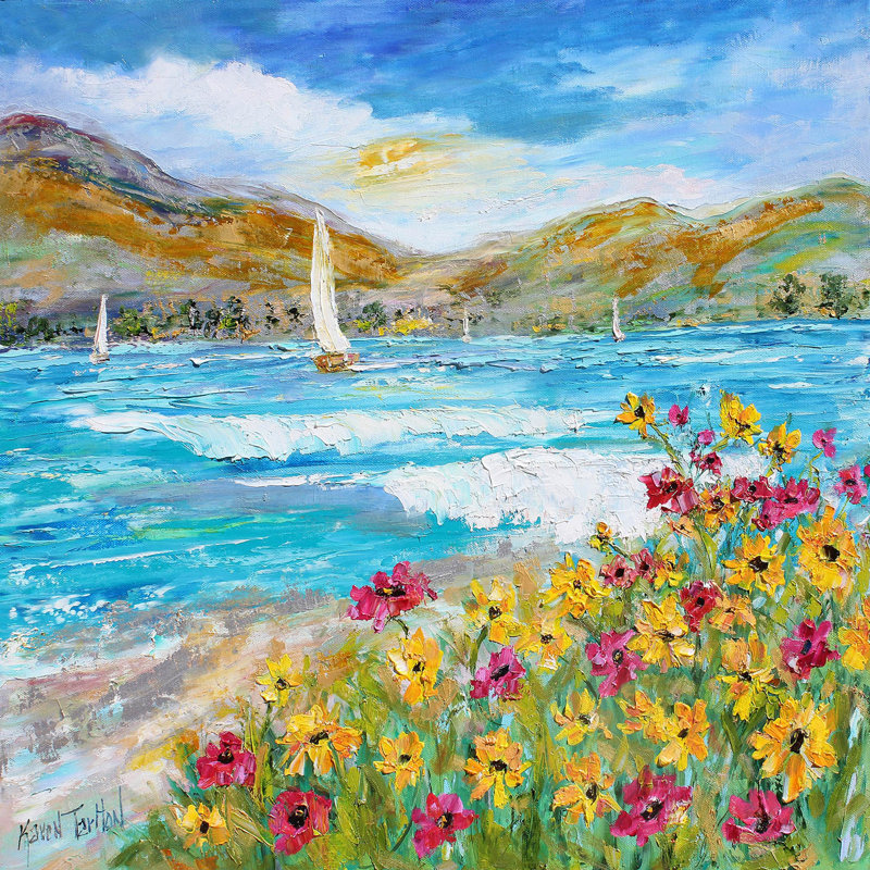 Ensemble de housse de couette pour grand lit DiaNoche en microfibre par Karen Tarlton - Wildflowers Sea