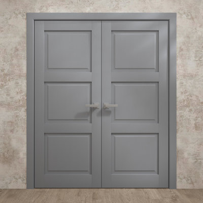 Portes doubles intérieures intérieures | Ego 5010 | Cadre de panneau intérieur en bois massif | Portes modernes pour placard