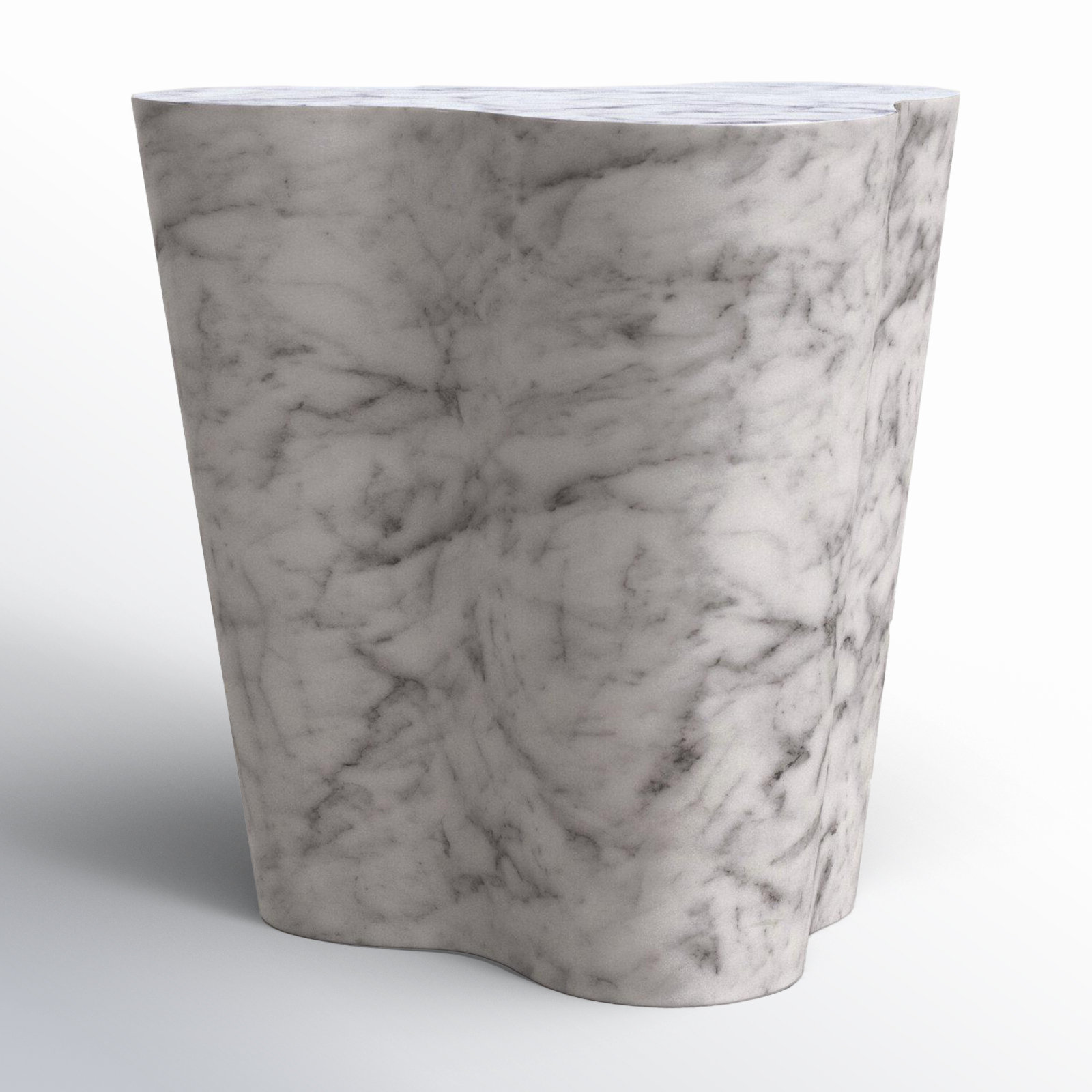 Barrett End Table, 18" H x 18" W x 15" D, White Marble