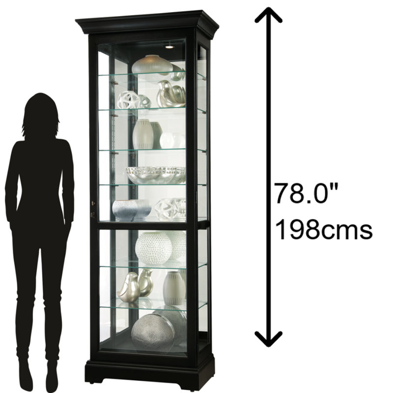 Chesterbrook Lighted Curio Cabinet, Black Satin