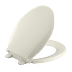 Cachet Round-Front Toilet Seat with Quiet-Close Lid and Seat and Grip-Tight Bumpers