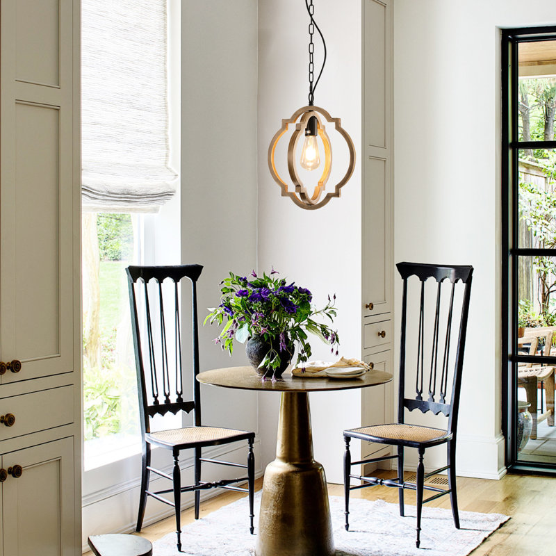 12.62" 1 - Light Lantern Geometric Chandelier