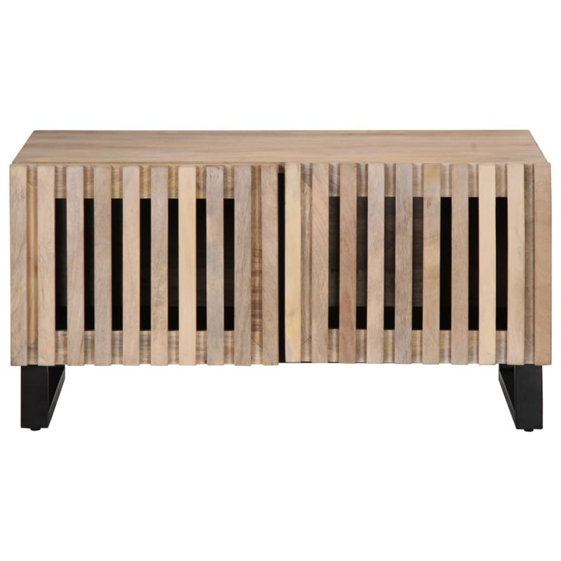 Aley Solid Wood Coffee Table with Storage, White