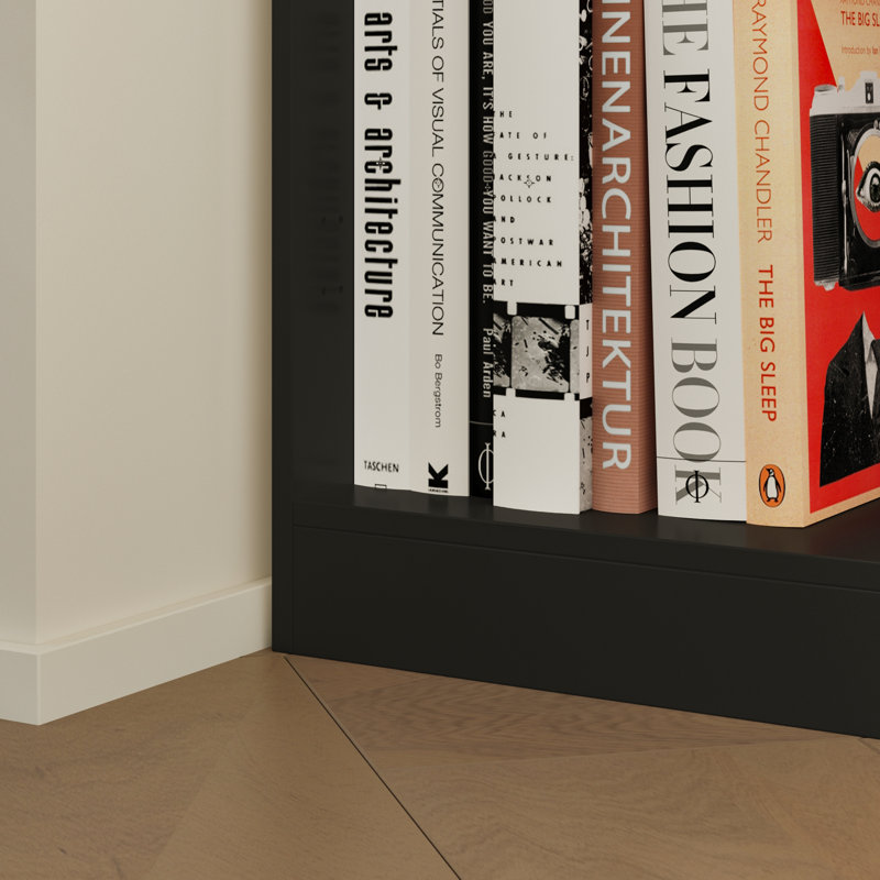 Modern Multifunctional Bookshelf With Hidden Storage Cabinets And Open Display Shelves