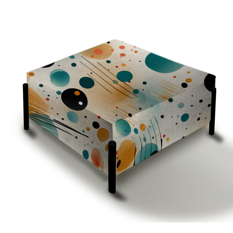 Contemporary Artistry Motif à pois - Grand repose-pieds carré à pois